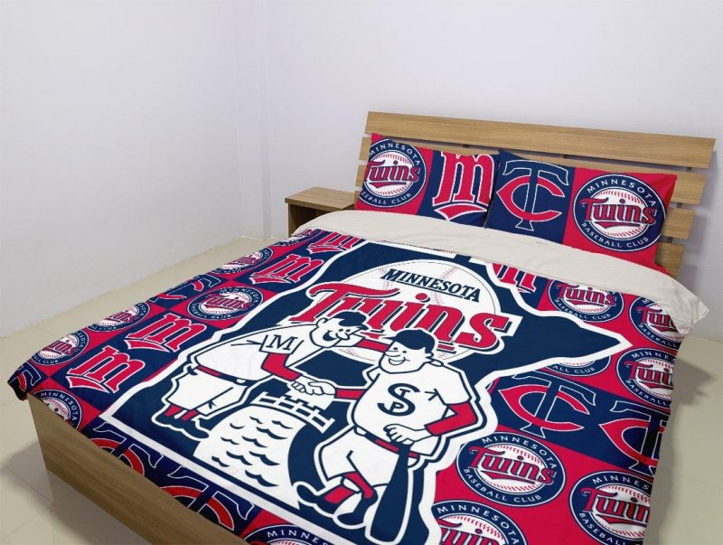 Minnesota Twins Duvet Cover and Pillowcase Set Bedding Set 1035