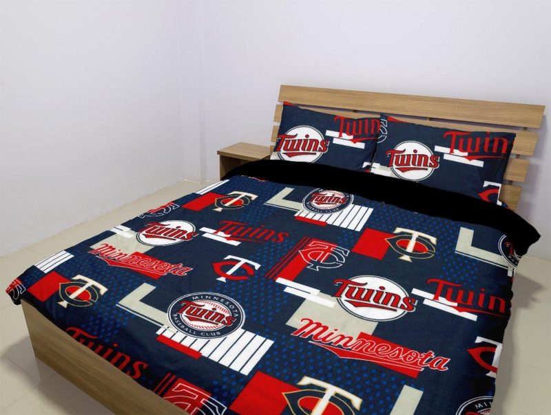 Minnesota Twins Duvet Cover and Pillowcase Set Bedding Set 1036