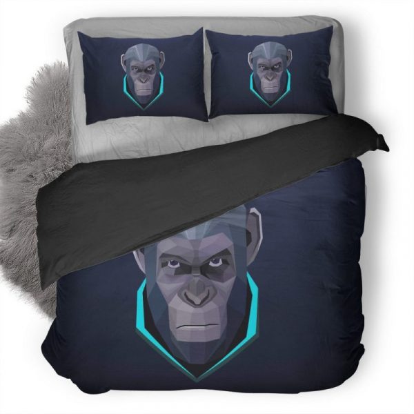 Monkey Minimalism 02 Duvet Cover and Pillowcase Set Bedding Set