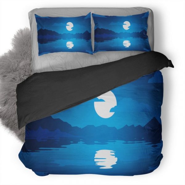 Moon Shine Illustration Il Duvet Cover and Pillowcase Set Bedding Set