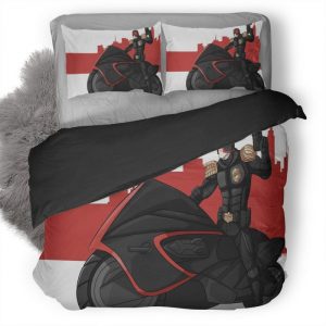 Motorcycle Police Guy Bm Duvet Cover and Pillowcase Set Bedding Set