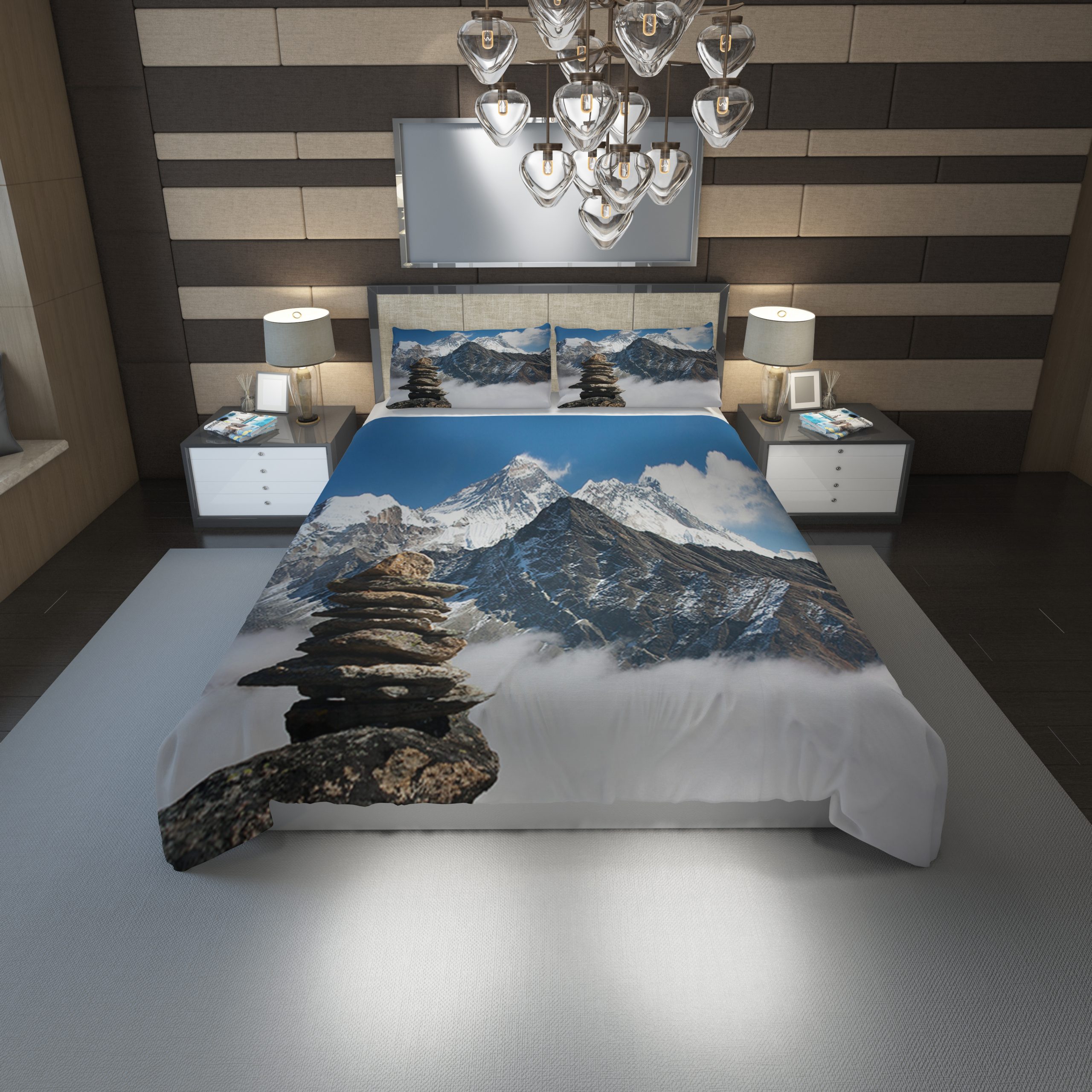 Mount Everest Wallpaper Duvet Cover and Pillowcase Set Bedding Set 1157