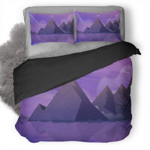 Mountain Landscape Illustration Ls Duvet Cover and Pillowcase Set Bedding Set