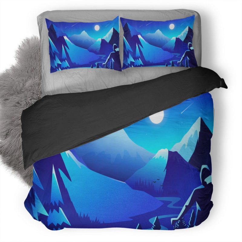 Mountain Scenery Minimal K1 Duvet Cover and Pillowcase Set Bedding Set