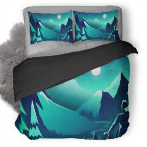 Mountain Scenery Minimalism 53 Duvet Cover and Pillowcase Set Bedding Set