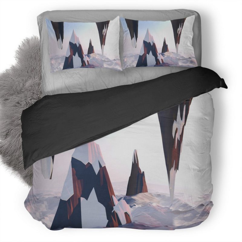 Mountains Lowpoly Ph Duvet Cover and Pillowcase Set Bedding Set