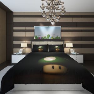 Mushroom Super Mario 2 Duvet Cover and Pillowcase Set Bedding Set