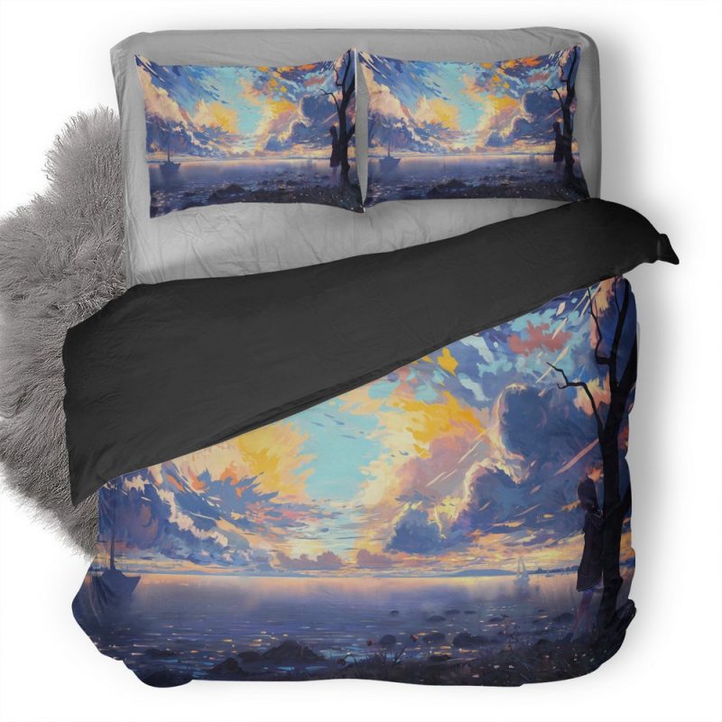 My Secret Alone Time Sea Shore Clouds Silence Digital Art 5L Duvet Cover and Pillowcase Set Bedding Set