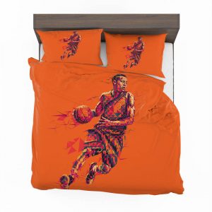 NBA Basketball Player Low Poly Mosaic Art Duvet Cover and Pillowcase Set Bedding Set