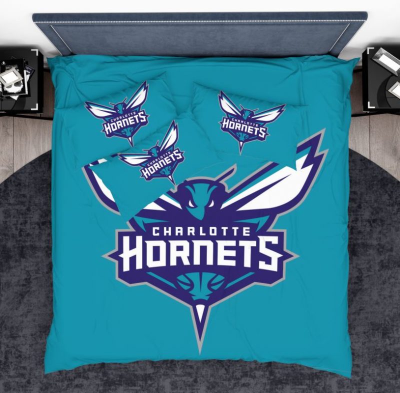 NBA Charlotte Hornets Duvet Cover and Pillowcase Set Bedding Set