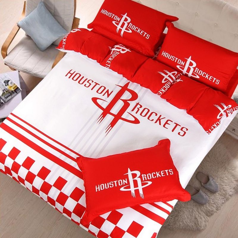 NBA Houston rockets Duvet Cover and Pillowcase Set Bedding Set