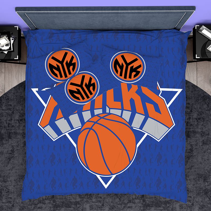 NBA New York Knicks Duvet Cover and Pillowcase Set Bedding Set