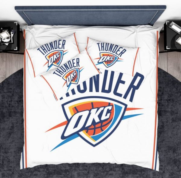 NBA Oklahoma City Thunder Duvet Cover and Pillowcase Set Bedding Set