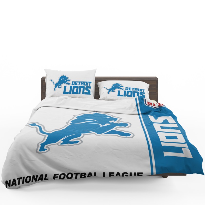 NFL Detroit Lions Duvet Cover and Pillowcase Set Bedding Set