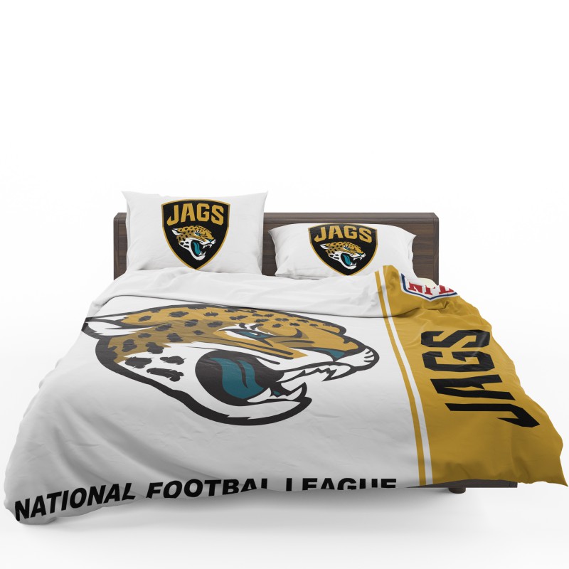 NFL Jacksonville Jaguars Duvet Cover and Pillowcase Set Bedding Set