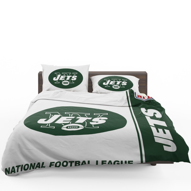 NFL New York Jets Duvet Cover and Pillowcase Set Bedding Set