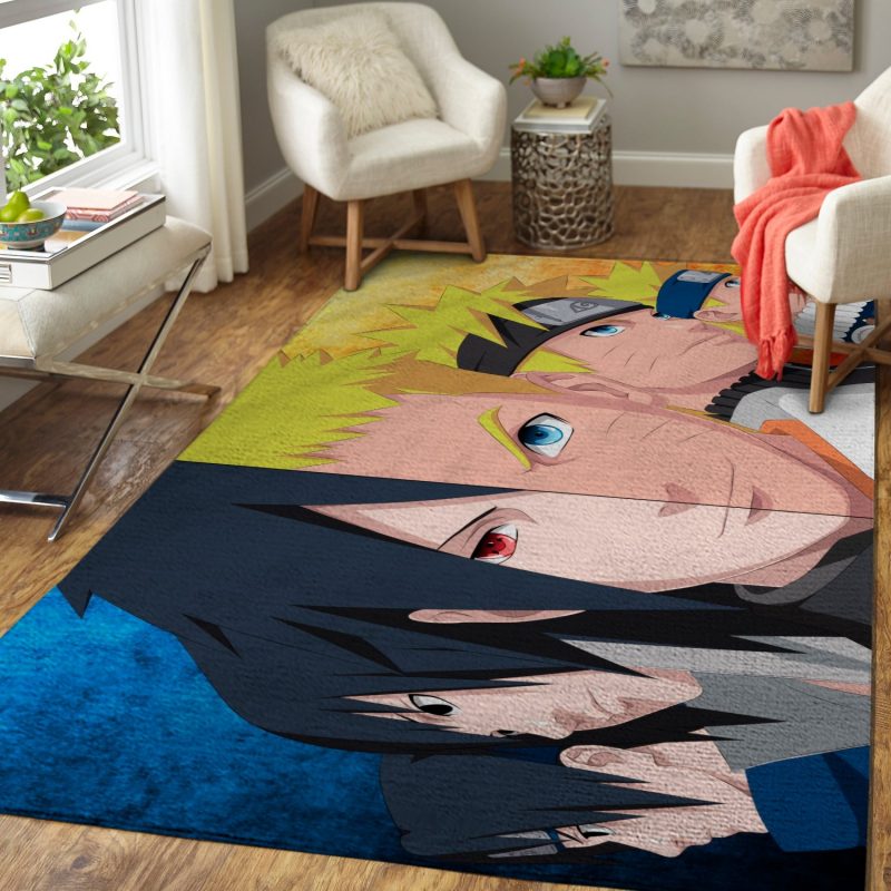 Naruto vs Sasuke Living Room Rug Carpet