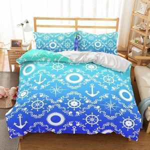 Natural Scenery Ship’S Anchor s Duvet Cover and Pillowcase Set Bedding Set