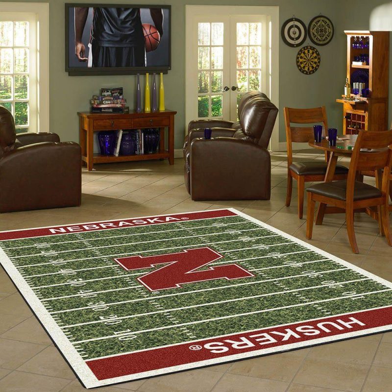 Nebraska Football Ncaa Division Carpet Living Room Rugs