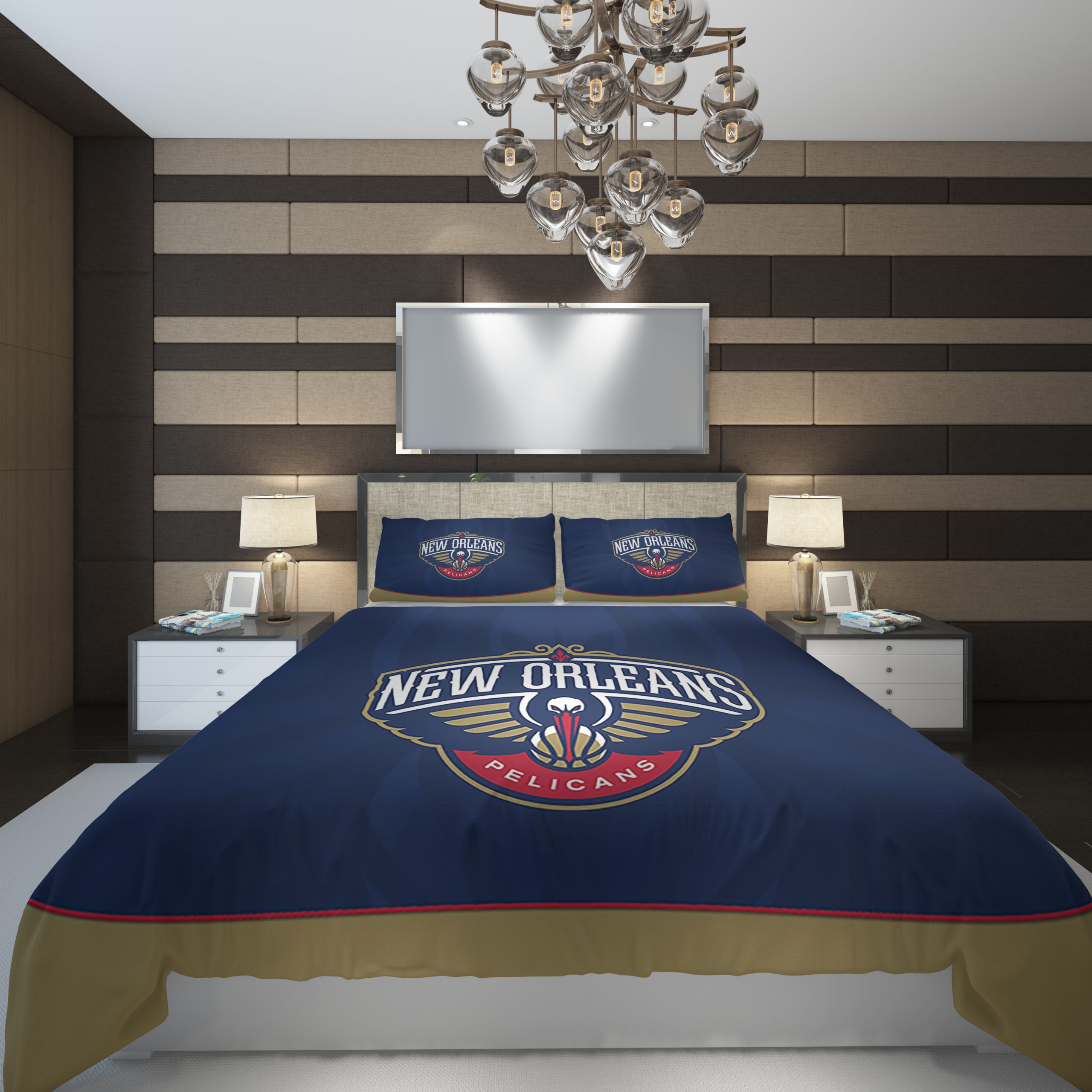 New Orleans Pelicans 2 NBA Basketball ize Duvet Cover and Pillowcase Set Bedding Set