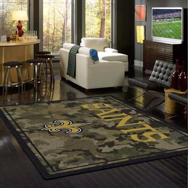 New Orleans Saints Camo Carpet Living Room Rugs