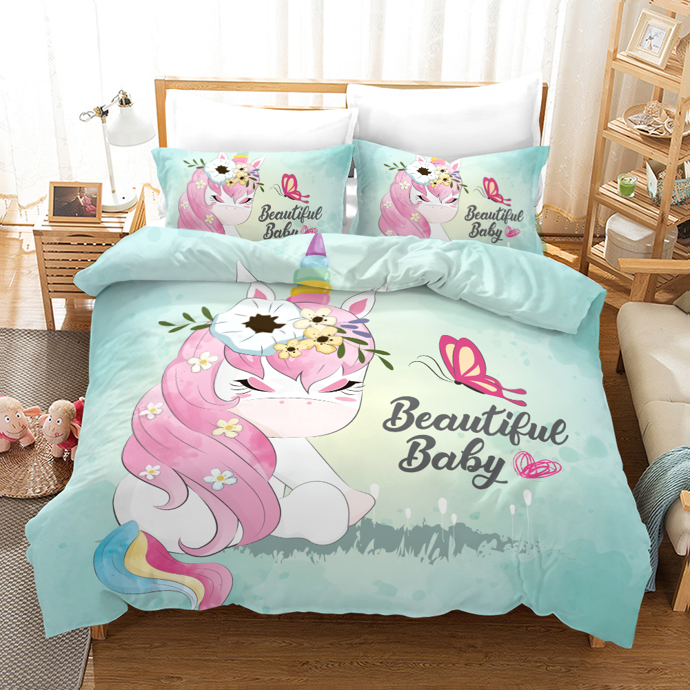 New Unicorn 1 Duvet Cover and Pillowcase Set Bedding Set