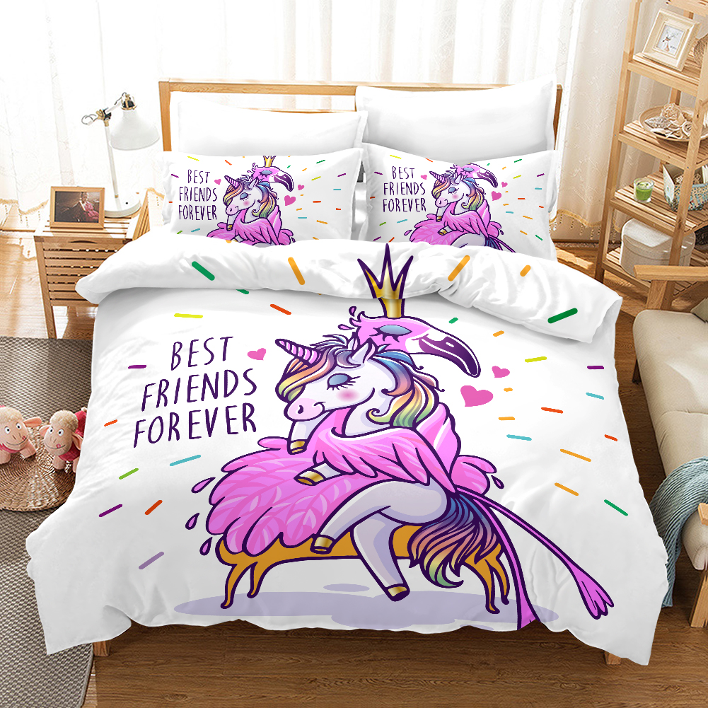 New Unicorn 2 Duvet Cover and Pillowcase Set Bedding Set