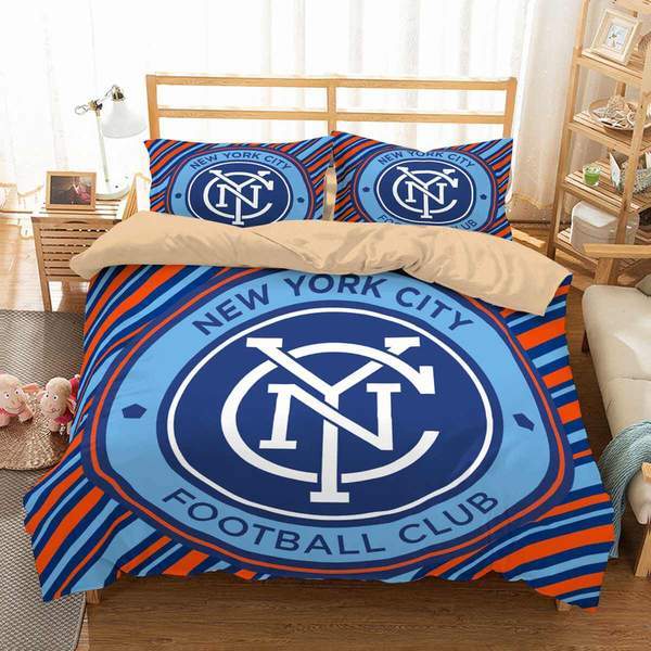 New York City Fc Duvet Cover and Pillowcase Set Bedding Set