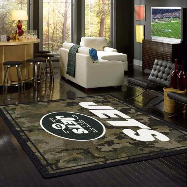 New York Jets Camocarpet Living Room Rugs