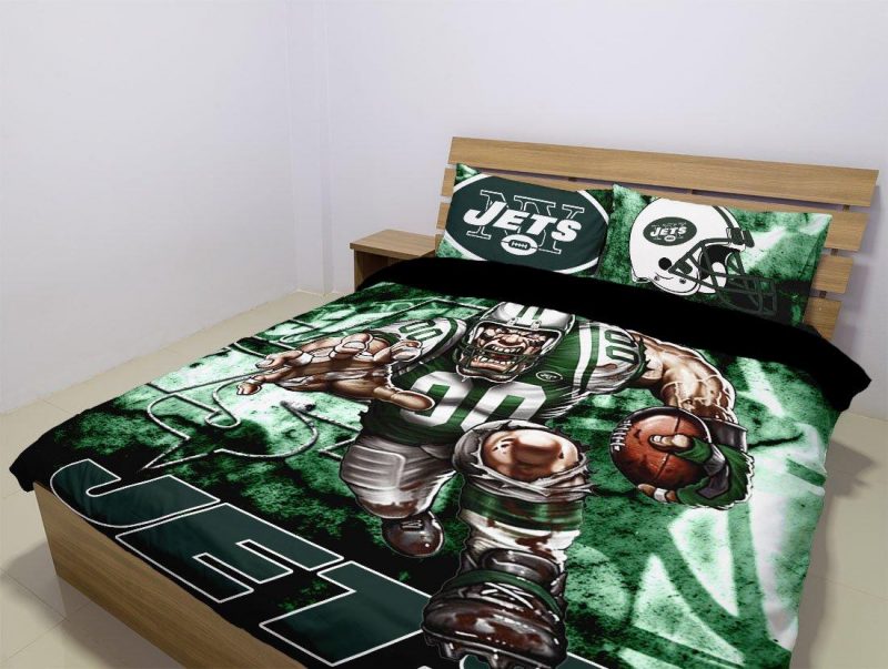 New York Jets Duvet Cover and Pillowcase Set Bedding Set