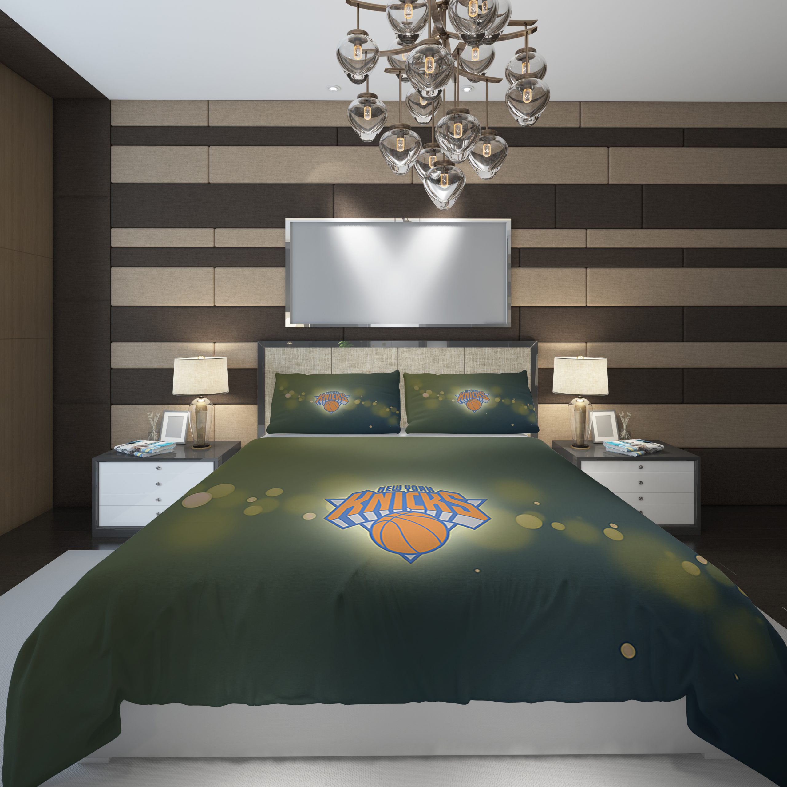 New York Knicks 12 NBA Basketball ize Duvet Cover and Pillowcase Set Bedding Set