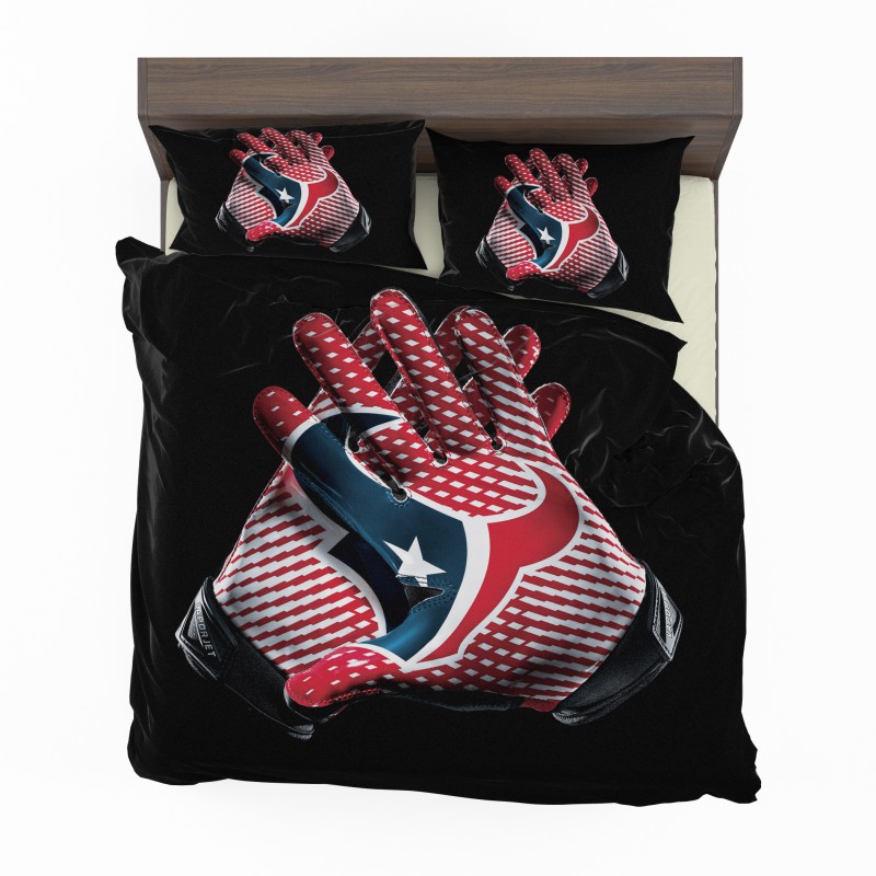 Nfl Houston Texans Football Logo Hands Duvet Cover and Pillowcase Set Bedding Set