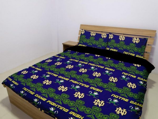 Notre Dame Fighting Irish Duvet Cover and Pillowcase Set Bedding Set