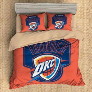 Oklahoma City Thunder Duvet Cover and Pillowcase Set Bedding Set