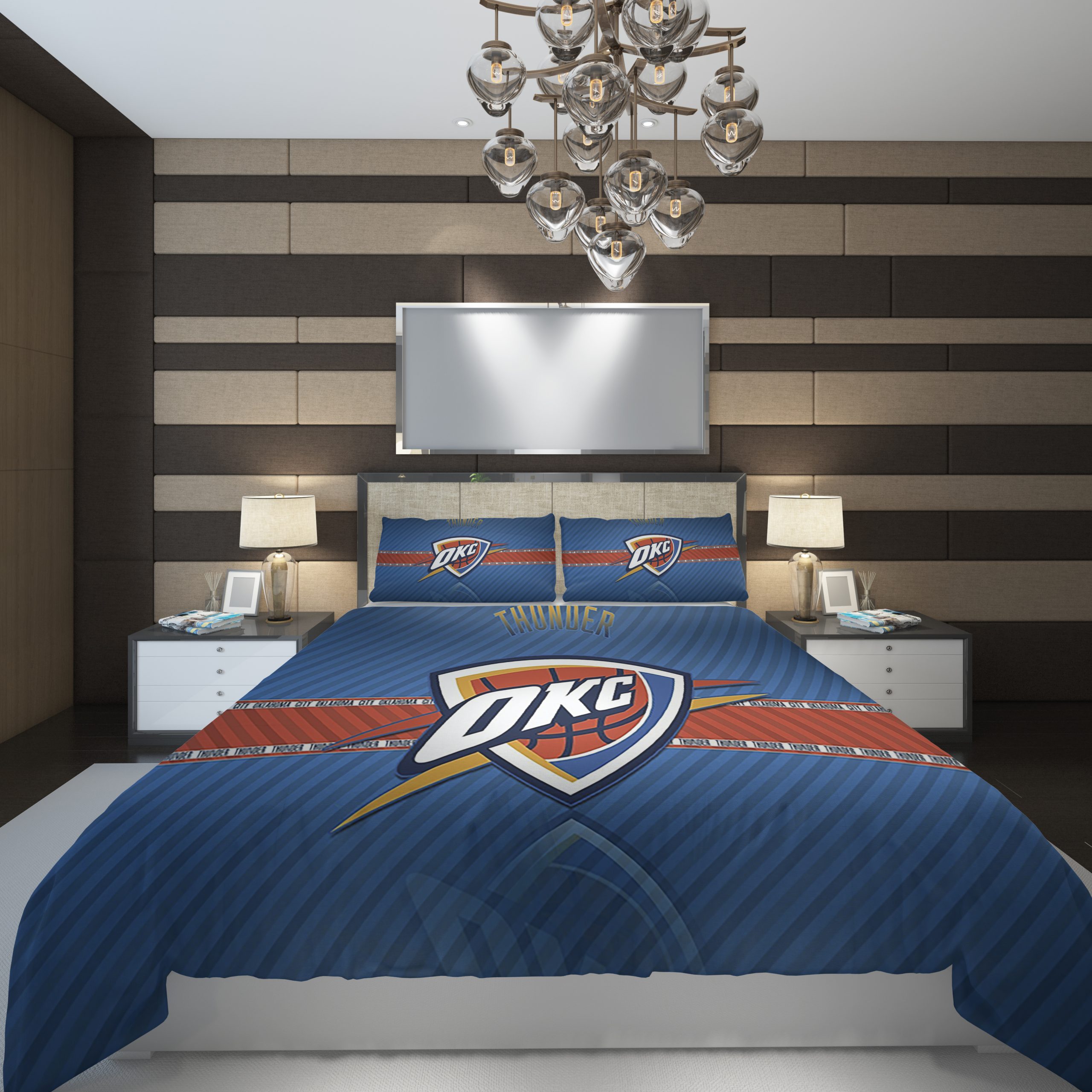 Oklahoma City Thunder NBA Basketball ize Duvet Cover and Pillowcase Set Bedding Set