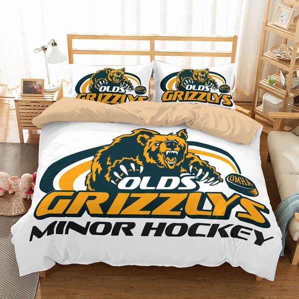 Olds Minor Hockey Duvet Cover and Pillowcase Set Bedding Set