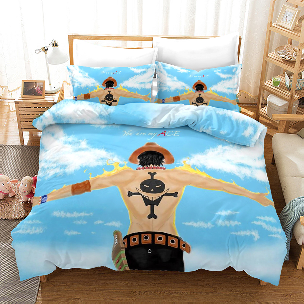 One Piece 2 Duvet Cover and Pillowcase Set Bedding Set