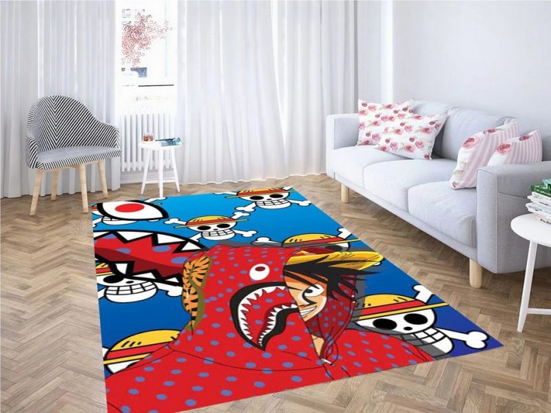 One piece luffy bape carpet living room rugs