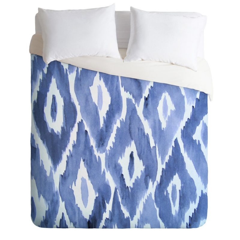 Painterly Lkat In Indigo Duvet Cover and Pillowcase Set Bedding Set