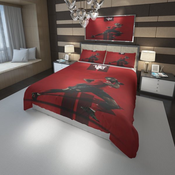 Paul Pogba Manchester F C Duvet Cover and Pillowcase Set Bedding Set