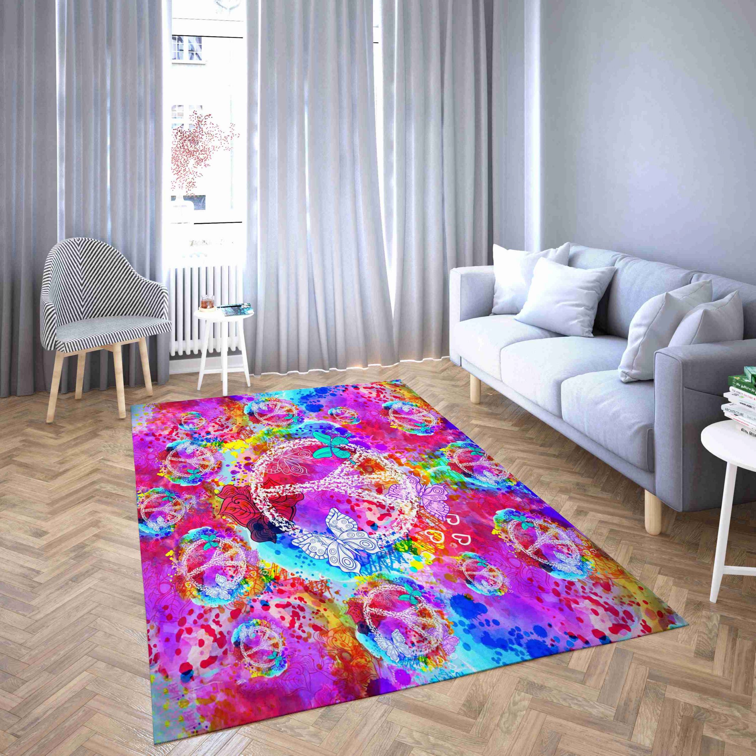 Peace And Love Tapestry Living Room Rug Carpet