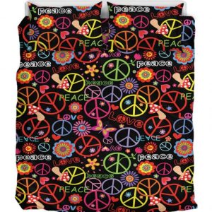 Peace Love Duver Duvet Cover and Pillowcase Set Bedding Set 884