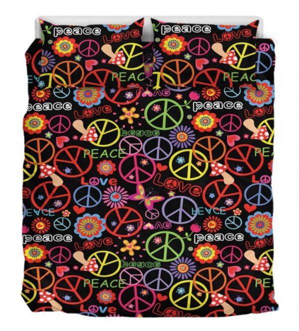 Peace Love Duver Duvet Cover and Pillowcase Set Bedding Set 884