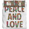 Peace Love Duver Duvet Cover and Pillowcase Set Bedding Set 896