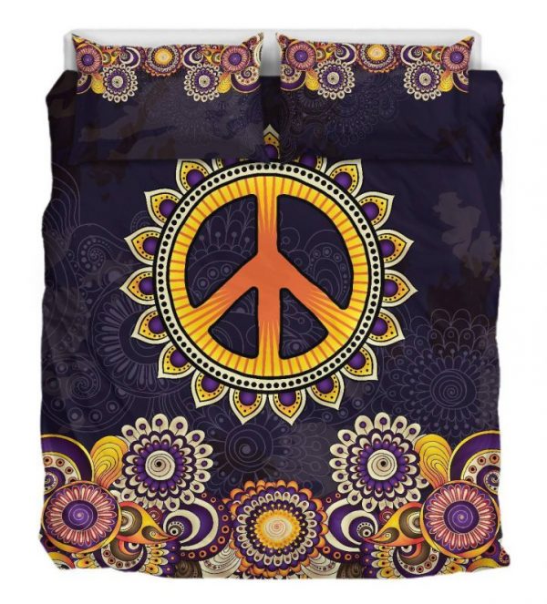 Peace Mandala Purple Duver Duvet Cover and Pillowcase Set Bedding Set 878