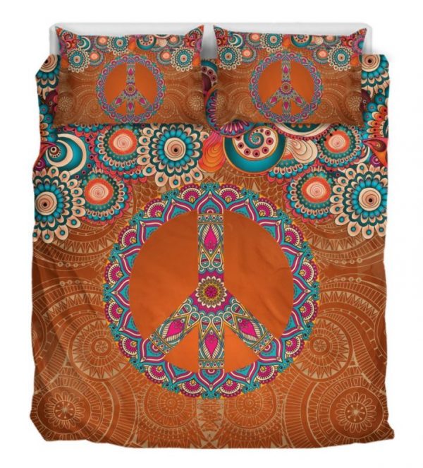 Peace On Earth Mandala Duver Duvet Cover and Pillowcase Set Bedding Set
