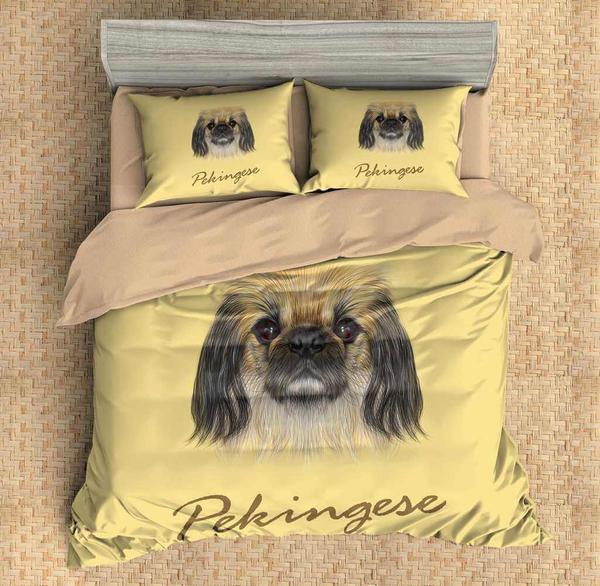 Pekingese Duvet Cover and Pillowcase Set Bedding Set