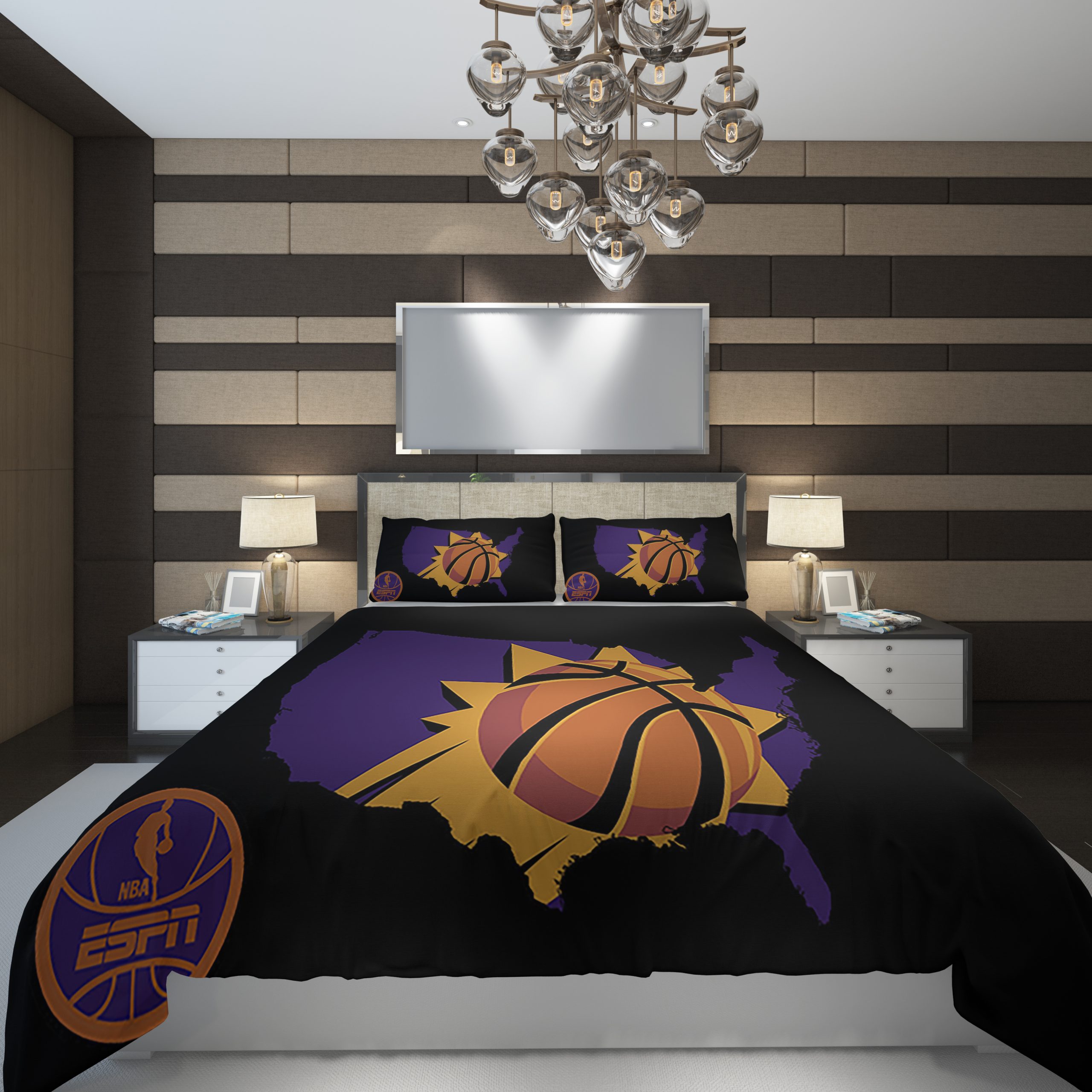 Phoenix Suns 8 NBA Basketball ize Duvet Cover and Pillowcase Set Bedding Set