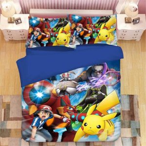 Pikachu Pokemon 2211 Duvet Cover and Pillowcase Set Bedding Set