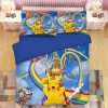 Pikachu Pokemon 2216 Duvet Cover and Pillowcase Set Bedding Set